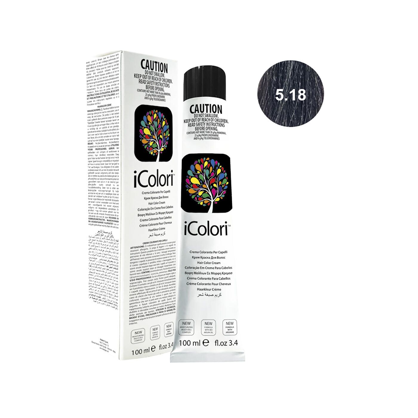 16801-5.18||ICOLORI COLOR CREAM 100 ML 5.18