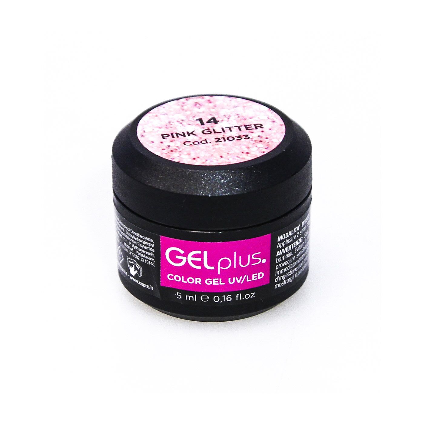 21033||GEL POLISH UVGEL 5ML 14 PINK GLITTE