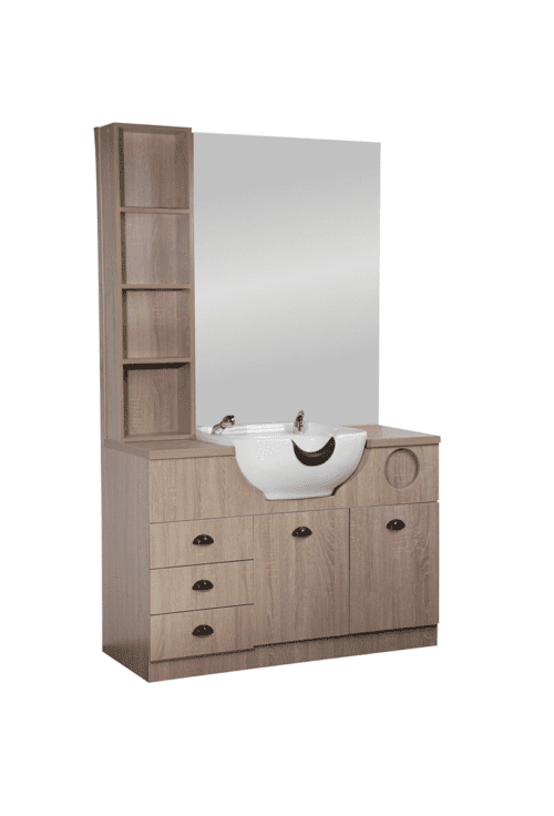 Barber unit with basin