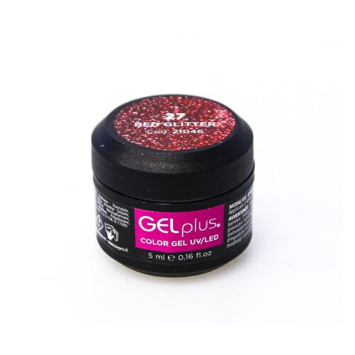 Gel polish uvgel 27 red glitter