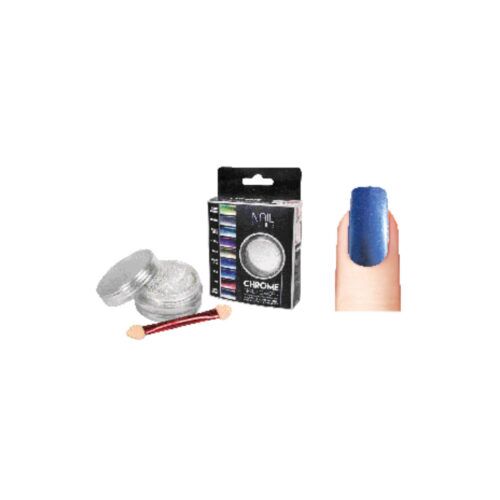 Chrome nail powder blue